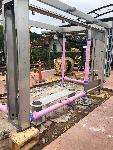 Stainless-steel platform shelter installation at Deanwood